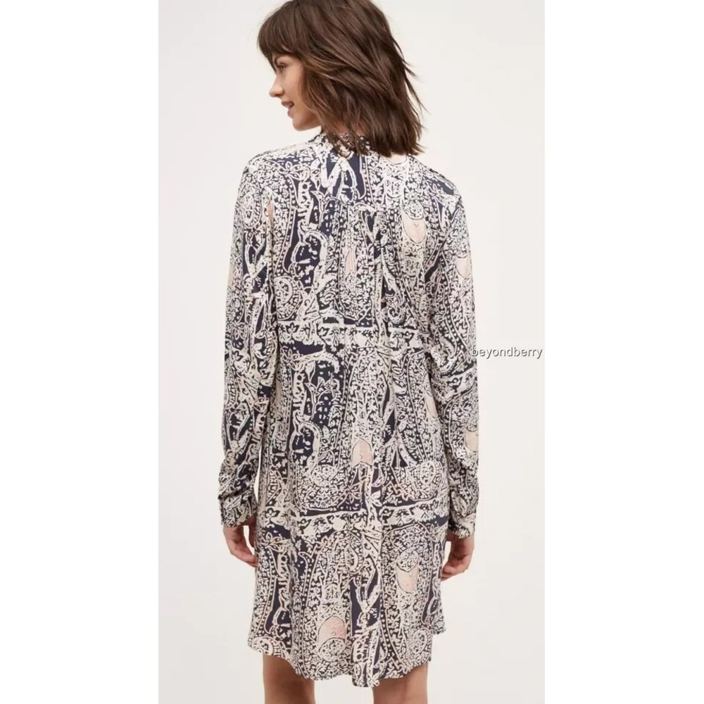 Anthropologie Tiny Women's Caviana Paisley Long Sleeve Drop Waist Dress M READ - Picture 4 of 9